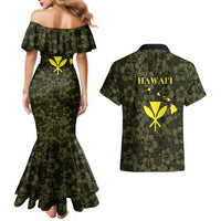 Hawaii Lei Kamehameha Couples Matching Mermaid Dress and Hawaiian Shirt Melemele Seamless Pattern Hibiscus Flower LT9 - Polynesian Pride