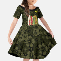 Hawaii Lei Kamehameha Family Matching Puletasi and Hawaiian Shirt Melemele Seamless Pattern Hibiscus Flower LT9 Daughter's Dress Yellow - Polynesian Pride