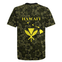 Hawaii Lei Kamehameha Rugby Jersey Melemele Seamless Pattern Hibiscus Flower