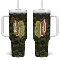 Hawaii Lei Kamehameha Tumbler With Handle Melemele Seamless Pattern Hibiscus Flower