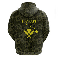 Hawaii Lei Kamehameha Zip Hoodie Melemele Seamless Pattern Hibiscus Flower