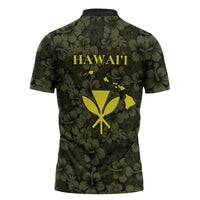 Hawaii Lei Kamehameha Zipper Polo Shirt Melemele Seamless Pattern Hibiscus Flower
