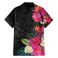 Hafa Adai Guam Family Matching Long Sleeve Bodycon Dress and Hawaiian Shirt Tropical Flowers Colorful Vibes