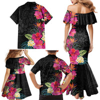 Hafa Adai Guam Family Matching Mermaid Dress and Hawaiian Shirt Tropical Flowers Colorful Vibes