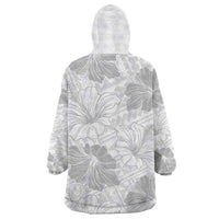 Samoa Lotu Tamaiti Wearable Blanket Hoodie White Sun Day Beauty Hibiscus Ver01