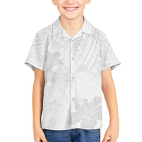 Samoa Lotu Tamaiti Family Matching Tank Maxi Dress and Hawaiian Shirt White Sun Day Beauty Hibiscus Ver02