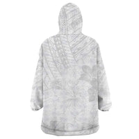 Samoa Lotu Tamaiti Wearable Blanket Hoodie White Sun Day Beauty Hibiscus Ver02