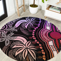 Polynesia Dashiki Round Carpet Polynesia and Africa Traditional Special Together Pastel LT9 Pastel - Polynesian Pride