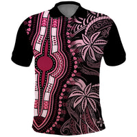 Polynesia Dashiki Polo Shirt Polynesia and Africa Traditional Special Together Pink LT9 Pink - Polynesian Pride