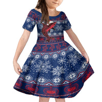 samoa-manuia-le-kirisimasi-kid-short-sleeve-dress-samoan-fishing-tribal-pattern-christmas-vibe