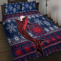 Samoa Manuia Le Kirisimasi Quilt Bed Set Samoan Fishing Tribal Pattern Christmas Vibe LT9 - Polynesian Pride