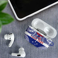 Personalised Toa Samoa Rugby Spirit AirPods Case Blue Samoan Tribal Pattern - Polynesian Pride