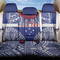 Personalised Toa Samoa Rugby Spirit Back Car Seat Cover Blue Samoan Tribal Pattern LT9 One Size Blue - Polynesian Pride
