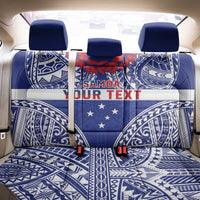 Personalised Toa Samoa Rugby Spirit Back Car Seat Cover Blue Samoan Tribal Pattern LT9 - Polynesian Pride