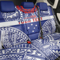 Personalised Toa Samoa Rugby Spirit Back Car Seat Cover Blue Samoan Tribal Pattern LT9 - Polynesian Pride