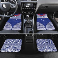 Personalised Toa Samoa Rugby Spirit Car Mats Blue Samoan Tribal Pattern - Polynesian Pride
