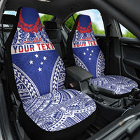 Personalised Toa Samoa Rugby Spirit Car Seat Cover Blue Samoan Tribal Pattern - Polynesian Pride