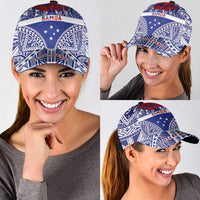 Personalised Toa Samoa Rugby Spirit Classic Cap Blue Samoan Tribal Pattern LT9 - Polynesian Pride