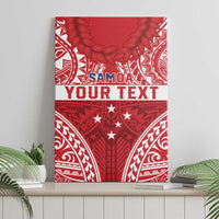 Personalised Toa Samoa Rugby Spirit Canvas Wall Art Red Samoan Tribal Pattern - Polynesian Pride