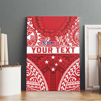 Personalised Toa Samoa Rugby Spirit Canvas Wall Art Red Samoan Tribal Pattern - Polynesian Pride