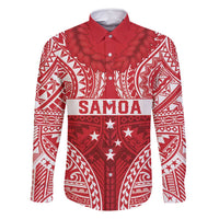 Personalised Toa Samoa Rugby Spirit Family Matching Off Shoulder Maxi Dress and Hawaiian Shirt Red Samoan Tribal Pattern - Polynesian Pride