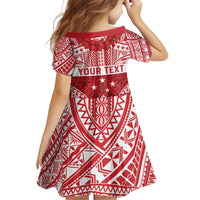 Personalised Toa Samoa Rugby Spirit Family Matching Puletasi and Hawaiian Shirt Red Samoan Tribal Pattern LT9 - Polynesian Pride
