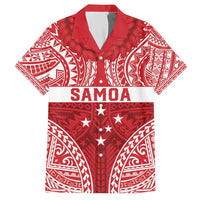 Personalised Toa Samoa Rugby Spirit Hawaiian Shirt Red Samoan Tribal Pattern - Polynesian Pride