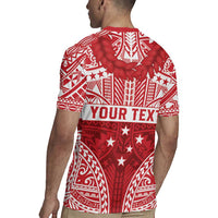 Personalised Toa Samoa Rugby Spirit Rugby Jersey Red Samoan Tribal Pattern - Polynesian Pride