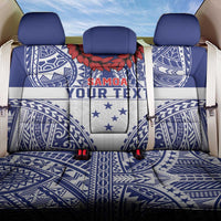 Personalised Toa Samoa Rugby Spirit Back Car Seat Cover White Samoan Tribal Pattern LT9 One Size White - Polynesian Pride