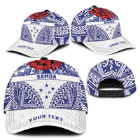 Personalised Toa Samoa Rugby Spirit Classic Cap White Samoan Tribal Pattern LT9 - Polynesian Pride
