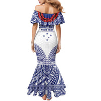 Personalised Toa Samoa Rugby Spirit Family Matching Mermaid Dress and Hawaiian Shirt White Samoan Tribal Pattern - Polynesian Pride