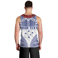 Personalised Toa Samoa Rugby Spirit Men Tank Top White Samoan Tribal Pattern - Polynesian Pride