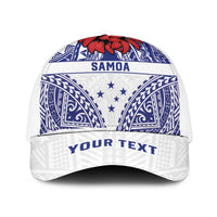 Personalised Toa Samoa Rugby Spirit Mesh Trucker Cap White Samoan Tribal Pattern - Polynesian Pride