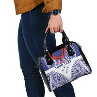 Personalised Toa Samoa Rugby Spirit Shoulder Handbag White Samoan Tribal Pattern LT9 - Polynesian Pride