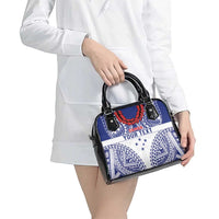Personalised Toa Samoa Rugby Spirit Shoulder Handbag White Samoan Tribal Pattern LT9 - Polynesian Pride