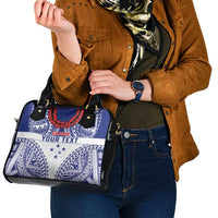 Personalised Toa Samoa Rugby Spirit Shoulder Handbag White Samoan Tribal Pattern LT9 - Polynesian Pride