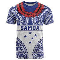 Personalised Toa Samoa Rugby Spirit T Shirt White Samoan Tribal Pattern - Polynesian Pride