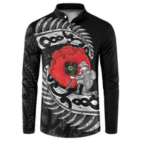 ANZAC Day Aotearoa Silver Fern Maori Personalised Button Sweatshirt