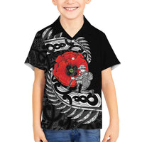 ANZAC Day Aotearoa Silver Fern Maori Personalised Family Matching Long Sleeve Bodycon Dress and Hawaiian Shirt