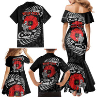 ANZAC Day Aotearoa Silver Fern Maori Personalised Family Matching Mermaid Dress and Hawaiian Shirt
