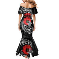 ANZAC Day Aotearoa Silver Fern Maori Personalised Family Matching Mermaid Dress and Hawaiian Shirt
