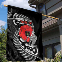 ANZAC Day Aotearoa Silver Fern Maori Personalised Garden Flag