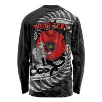 ANZAC Day Aotearoa Silver Fern Maori Personalised Long Sleeve Shirt