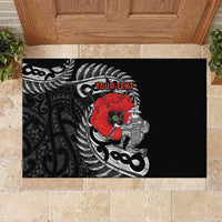 ANZAC Day Aotearoa Silver Fern Maori Personalised Rubber Doormat
