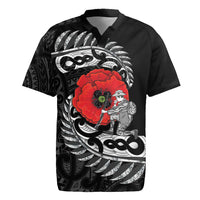 ANZAC Day Aotearoa Silver Fern Maori Personalised Rugby Jersey LT9 Black - Polynesian Pride