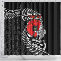 ANZAC Day Aotearoa Silver Fern Maori Personalised Shower Curtain