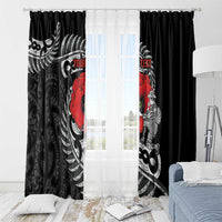 ANZAC Day Aotearoa Silver Fern Maori Personalised Window Curtain