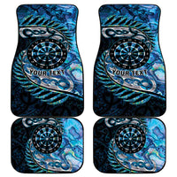 New Zealand Darts Personalised Car Mats Aotearoa Silver Fern Blue Papua Shell Spirit