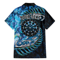 New Zealand Darts Personalised Family Matching Mermaid Dress and Hawaiian Shirt Aotearoa Silver Fern Blue Papua Shell Spirit LT9 - Polynesian Pride