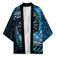 New Zealand Darts Personalised Kimono Aotearoa Silver Fern Blue Papua Shell Spirit LT9 Unisex Blue - Polynesian Pride